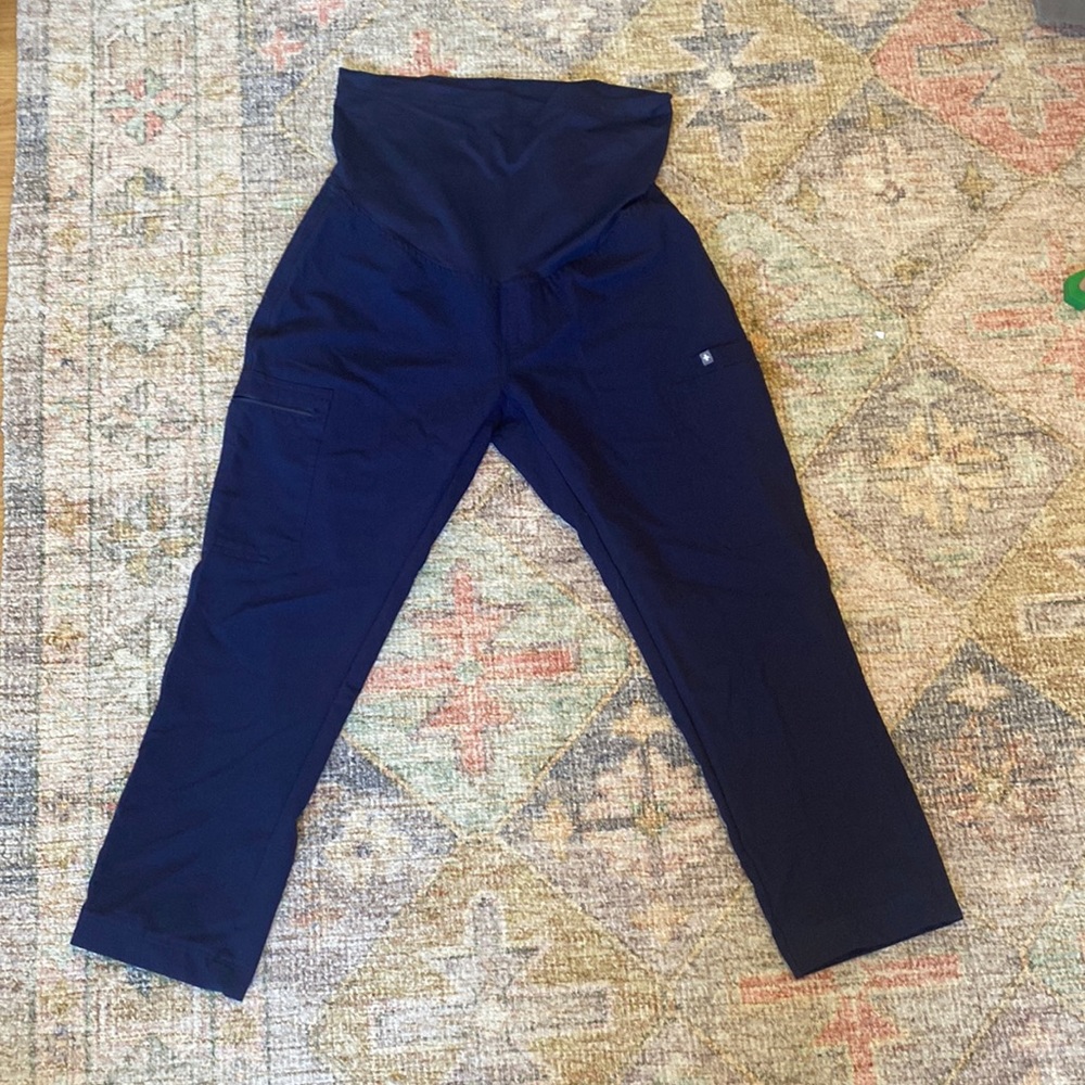 Figs Navy Blue Maternity Yola Skinny Scrub Pant